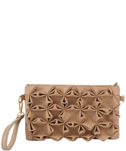 Fashion Flower Clutch Crossbody Bag GLE-0124 TAUPE